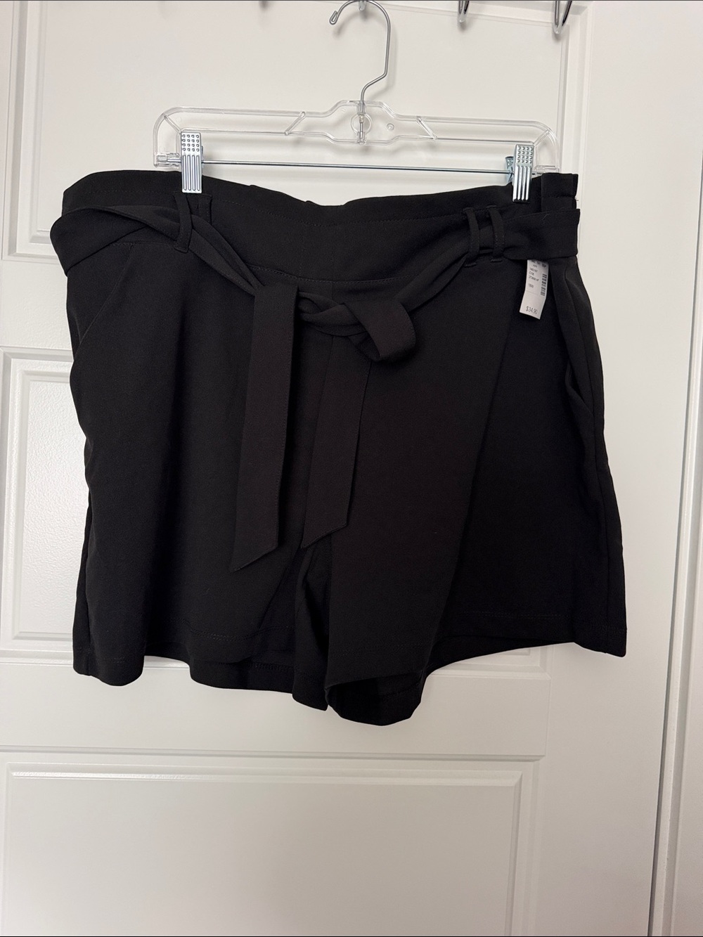 Maurices Black High-Waist Tie-Belt Shorts